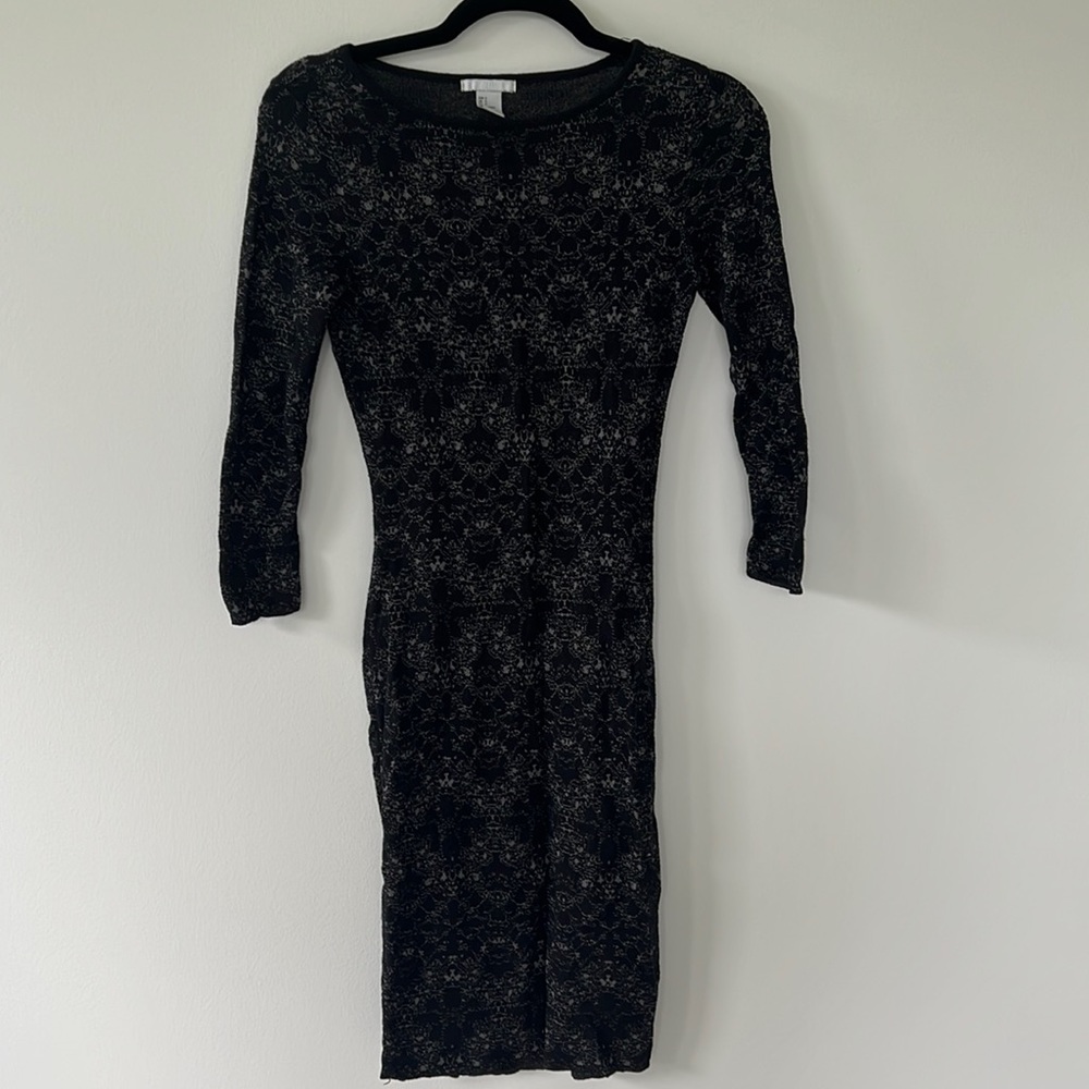 3/4 Length Sleeve Midi Fitted Dress